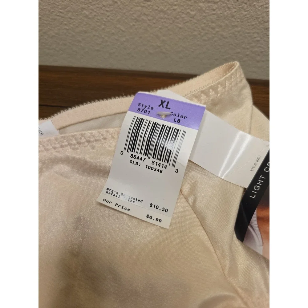 VTG 2002 Bali 8701 Light Control Hi Cut Brief Panties XL Shapewear NOS Tags